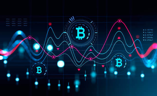 A digital representation of a decentralized cryptocurrency network.